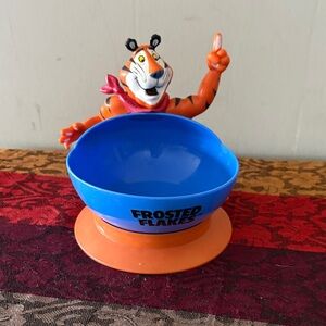 Vintage Tony the Tiger Kids Cereal Bowl - Blue and Orange
